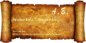 Anderkó Beatrix névjegykártya