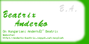 beatrix anderko business card